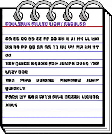 Rouleaux Filled Light Regular animated font preview