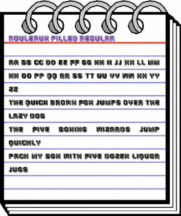 Rouleaux Filled Regular animated font preview
