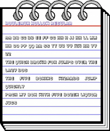 Rouleaux Hollow Regular animated font preview