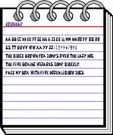 Roundap Regular animated font preview
