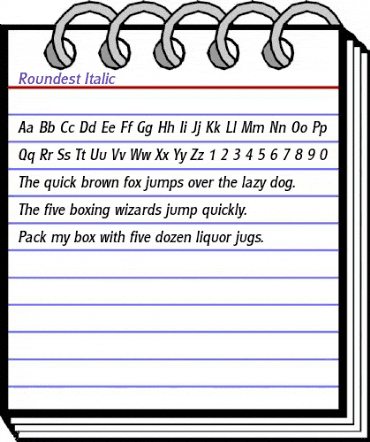 Roundest Italic animated font preview