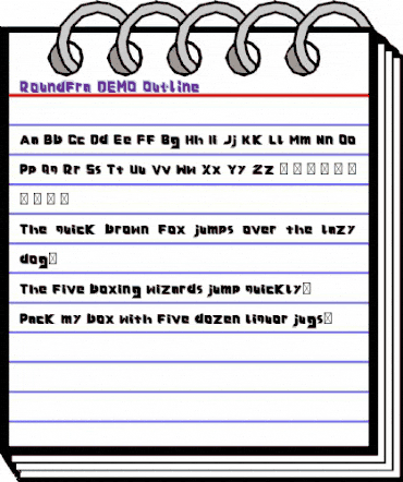 Roundfra DEMO Outline Regular animated font preview
