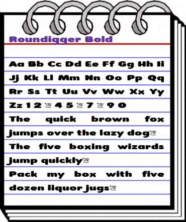 Roundigger Bold animated font preview