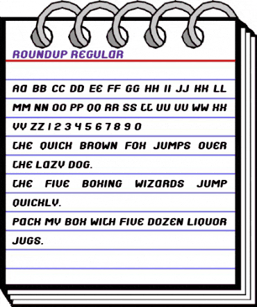 Roundup Regular animated font preview