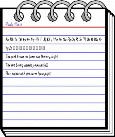 Rowdy House Regular animated font preview