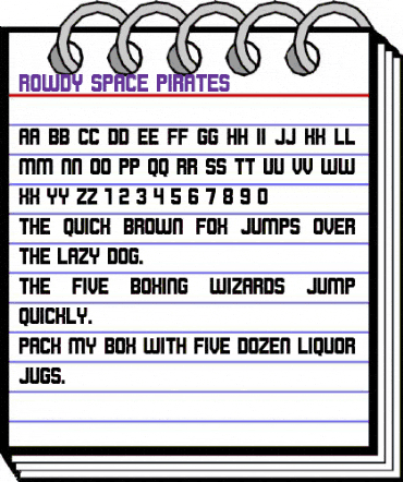 Rowdy Space Pirates Regular animated font preview