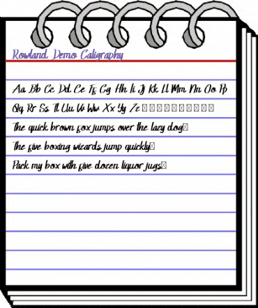 Rowland Demo Caligraphy Regular animated font preview