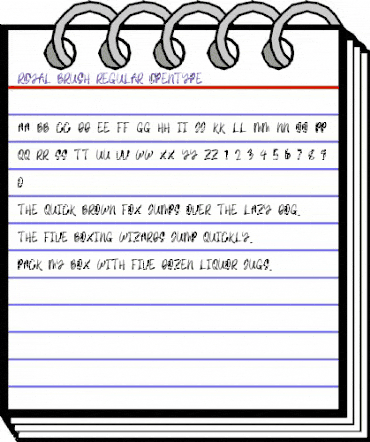 Royal Brush Regular animated font preview