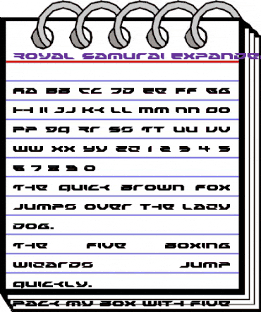 Royal Samurai Expanded Expanded animated font preview