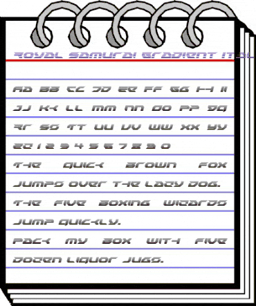 Royal Samurai Gradient Italic Italic animated font preview