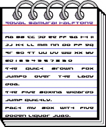 Royal Samurai Halftone Regular animated font preview