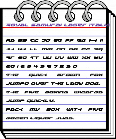 Royal Samurai Laser Italic Italic animated font preview