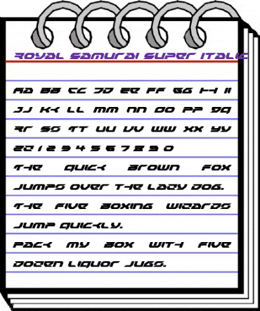 Royal Samurai Super-Italic Italic animated font preview