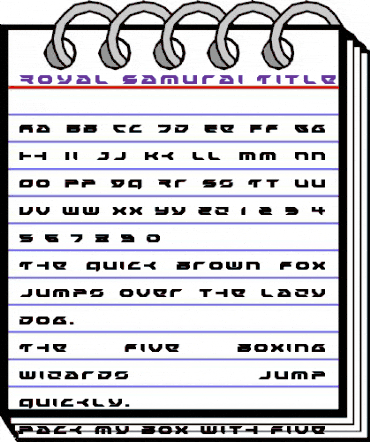 Royal Samurai Title Regular animated font preview