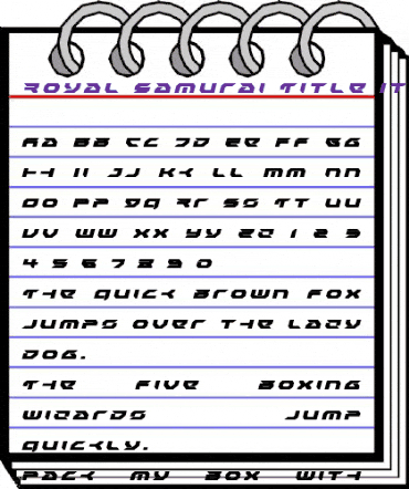 Royal Samurai Title Italic Italic animated font preview