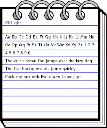 RRLight Regular animated font preview