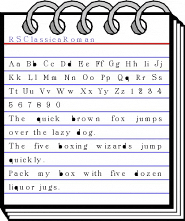 RSClassicaRoman Regular animated font preview