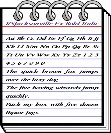 RSJacksonville Ex BOLD ITALIC Bold Italic animated font preview
