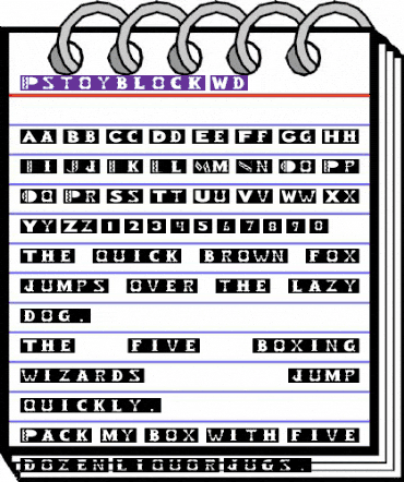 Rstoyblock Wd Regular animated font preview