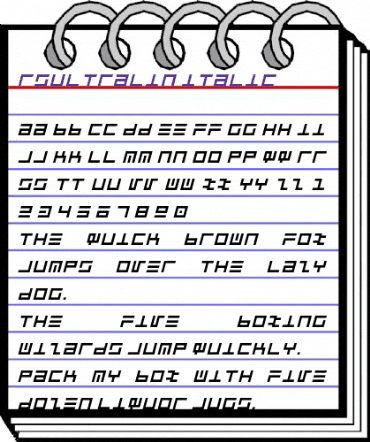 Rsultralin Italic Italic animated font preview