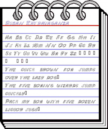 Ruban Extravaganza Regular animated font preview