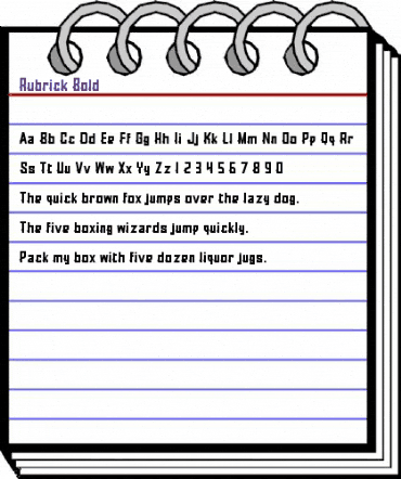 Rubrick Bold animated font preview