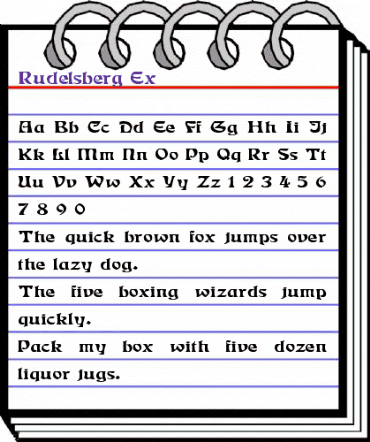 Rudelsberg Ex Regular animated font preview