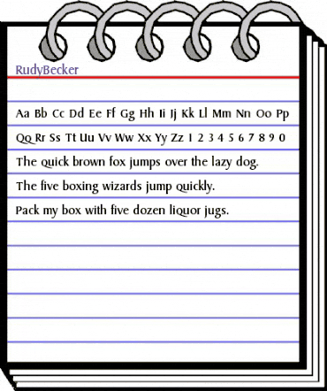 RudyBecker Regular animated font preview