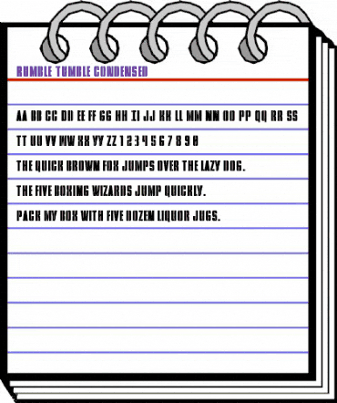 Rumble Tumble Condensed Condensed animated font preview