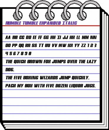 Rumble Tumble Expanded Italic Expanded Italic animated font preview Rumble Tumble Expanded Italic Expanded Italic animated font preview