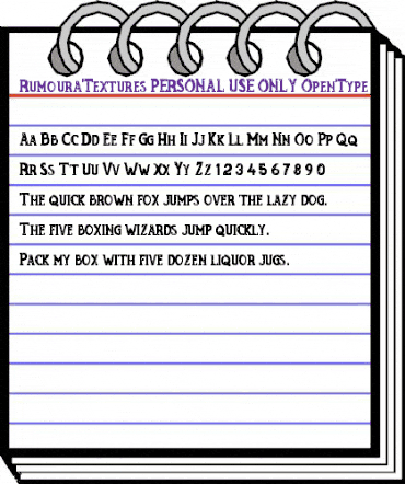 Rumoura TexturesPERSONAL USE Regular animated font preview