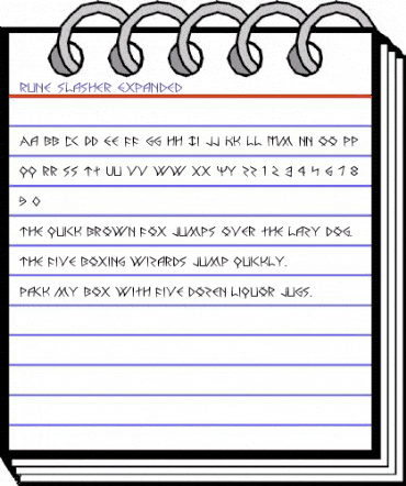 Rune Slasher Expanded Expanded animated font preview