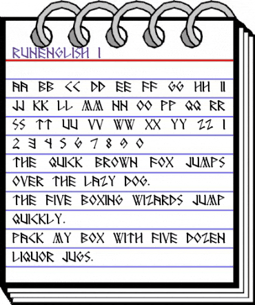 RUNEnglish 1 Regular animated font preview