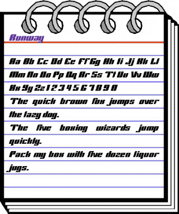 Runway Regular animated font preview