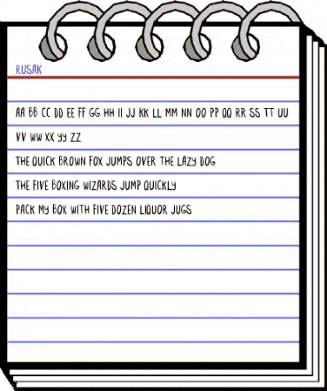 RUSAK Regular animated font preview