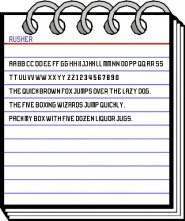 Rusher Regular animated font preview