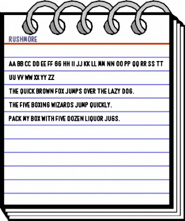 Rushmore Regular animated font preview