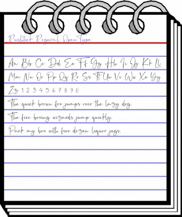 Rushtick Regular animated font preview