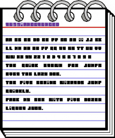 Russiano Grunged Regular animated font preview