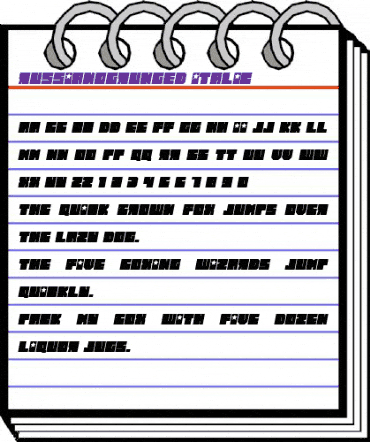Russiano Grunged Italic animated font preview