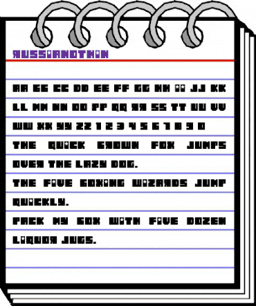 Russiano Thin Regular animated font preview