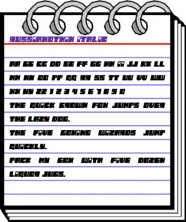 Russiano Thin Italic animated font preview