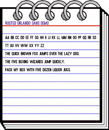 Rusted Orlando Sans Demo Regular animated font preview