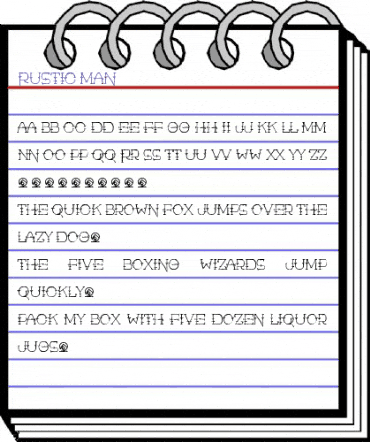 Rustic Man Regular animated font preview