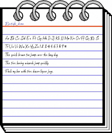Rustigh_demo Regular animated font preview