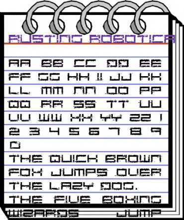 Rusting Robotica Regular animated font preview