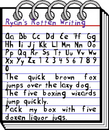 Ryan's Rotten Writing Regular animated font preview