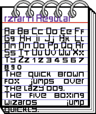 rzrarti Regular animated font preview