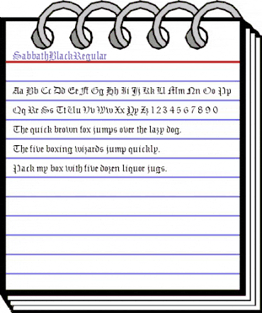SabbathBlackRegular Regular animated font preview
