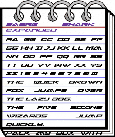 Sabre Shark Bold Expanded Bold Expanded animated font preview